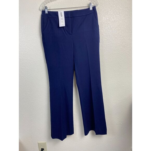 NEW Chico’s So Slimming Trousers Women Stretch Twill Midnight Blue Size 4 Career - Picture 1 of 14